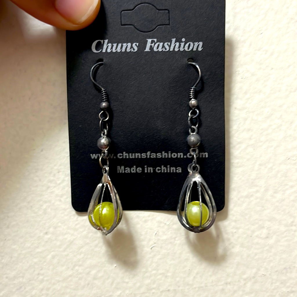 3 For $20 New Faux Green Pearls Teardrop Cage